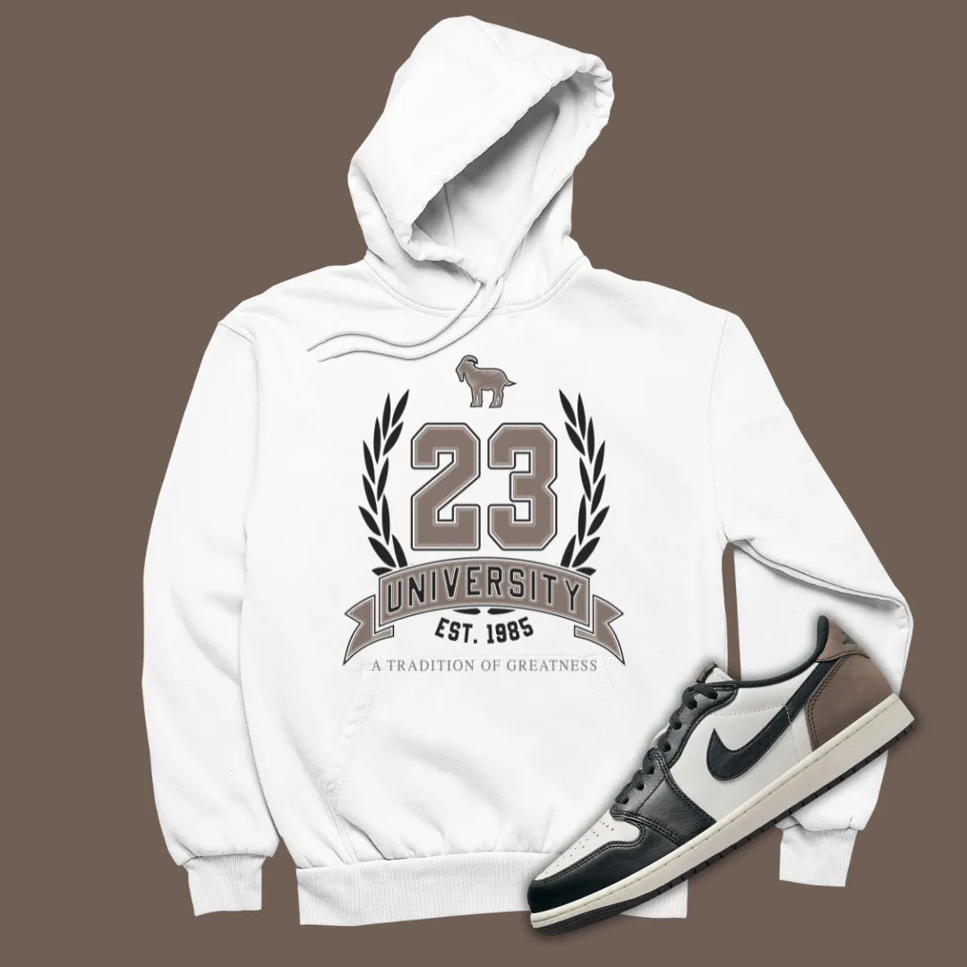 23 University Hoodie Matching Jordan 1 Low OG Mocha