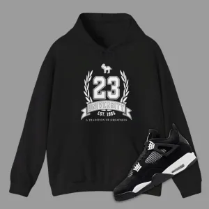 23 University Hoodie Matching Jordan 4 White Thunder