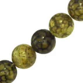 8mm Round Green Fire Agate Beads (Pack of 10)