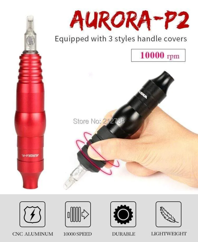 Aurora P2 Rotary Tattoo Pen Machine for Cartridge Needles Supply Tattoo Machine Use For Liner and Shading