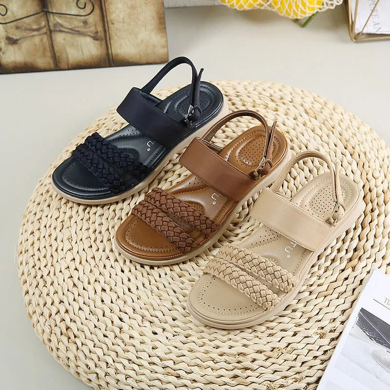 Casual Fabric Slip On Open Toe Sandals