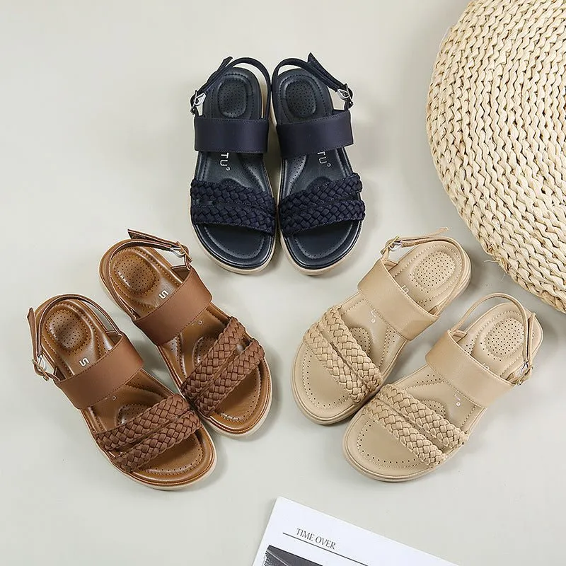 Casual Fabric Slip On Open Toe Sandals