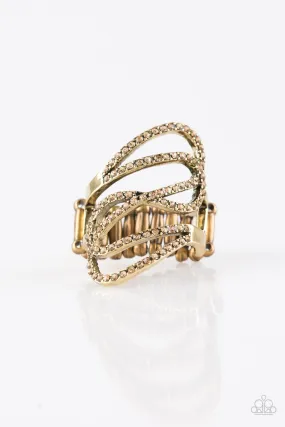 Chasing Starlight Brass Ring - Paparazzi Accessories