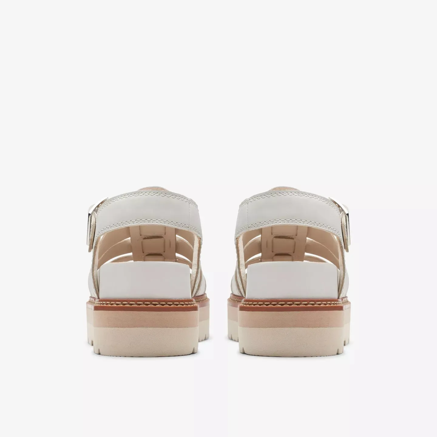 Clarks Orianna Twist Off White Leather Sandals