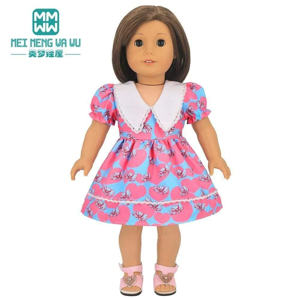 Clothes for doll Bow dress fit 18inch 43-45cm Baby Toy new born doll and American doll accessories