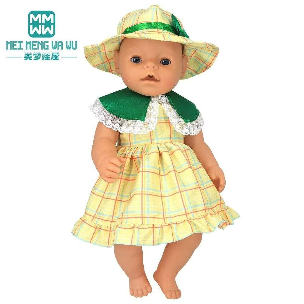 Clothes for doll Bow dress fit 18inch 43-45cm Baby Toy new born doll and American doll accessories