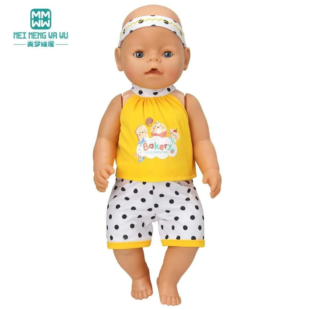 Clothes for doll Bow dress fit 18inch 43-45cm Baby Toy new born doll and American doll accessories