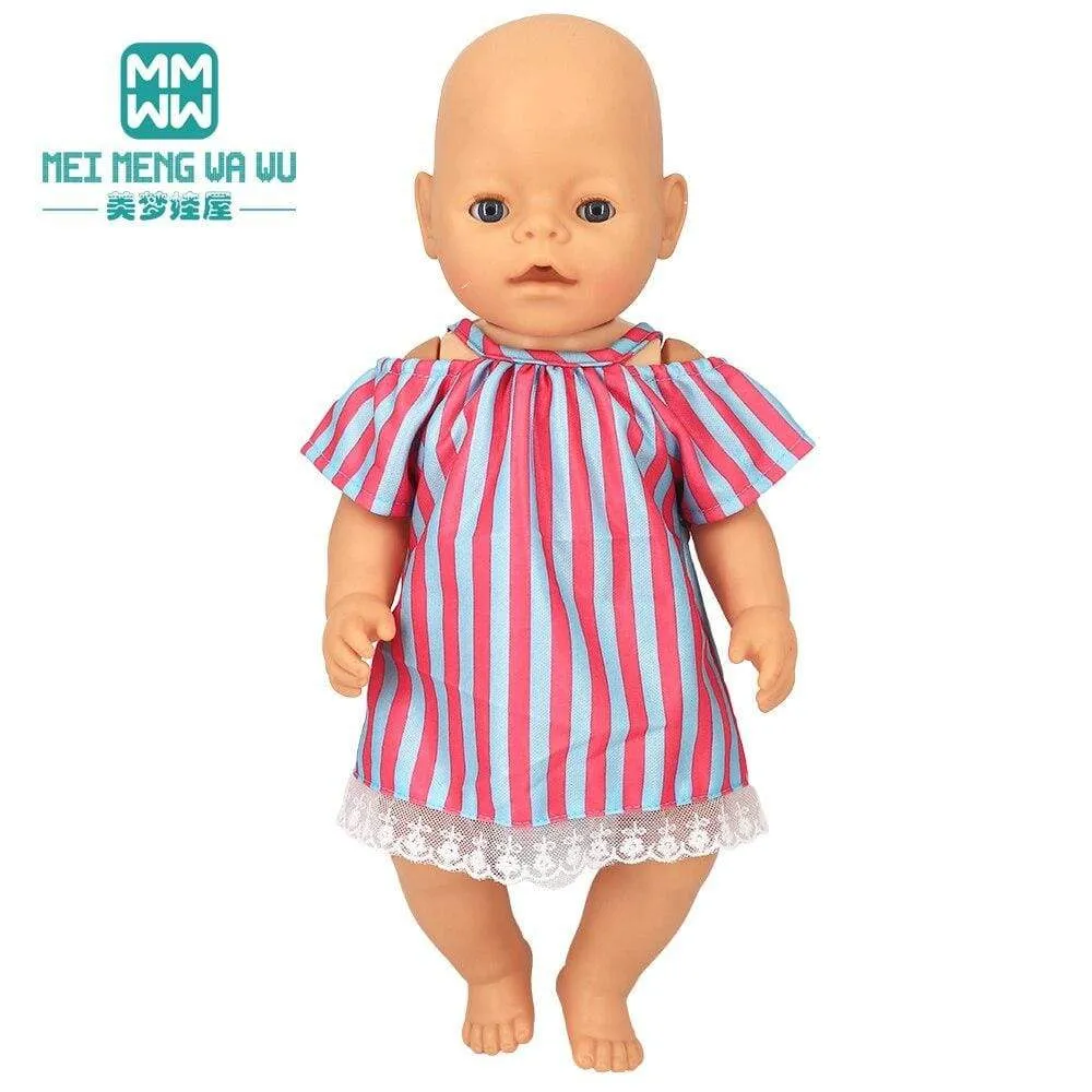 Clothes for doll Bow dress fit 18inch 43-45cm Baby Toy new born doll and American doll accessories