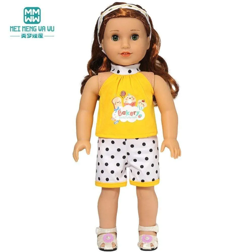 Clothes for doll Bow dress fit 18inch 43-45cm Baby Toy new born doll and American doll accessories