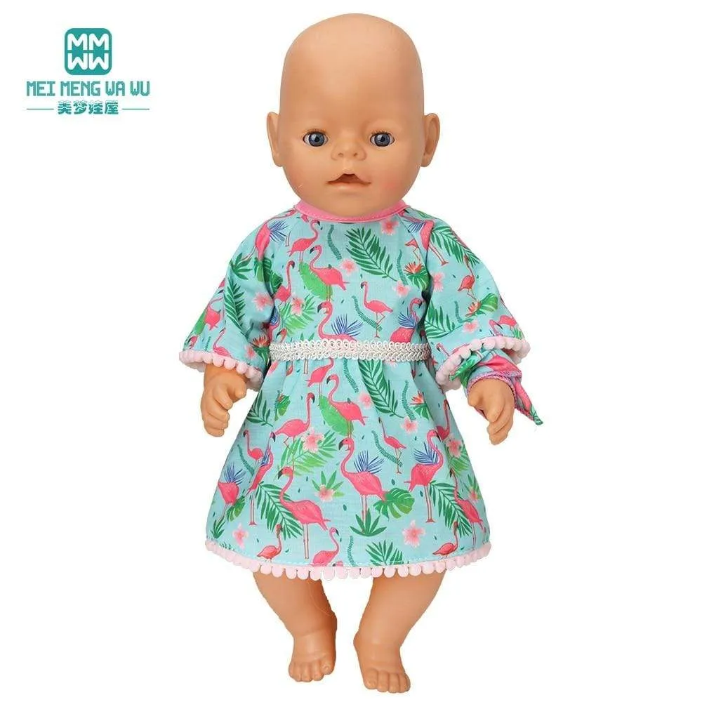 Clothes for doll Bow dress fit 18inch 43-45cm Baby Toy new born doll and American doll accessories