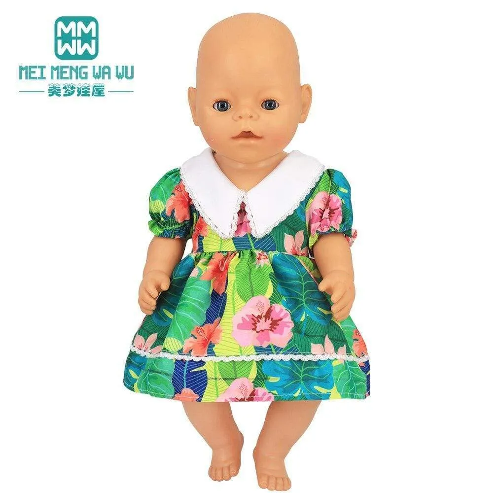 Clothes for doll Bow dress fit 18inch 43-45cm Baby Toy new born doll and American doll accessories