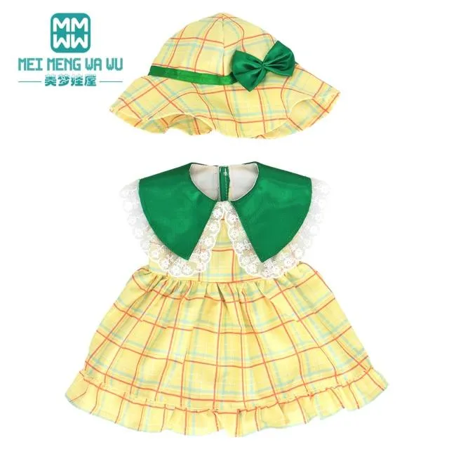 Clothes for doll Bow dress fit 18inch 43-45cm Baby Toy new born doll and American doll accessories