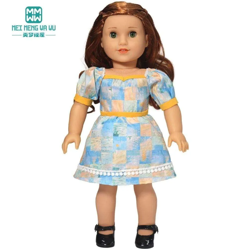 Clothes for doll Bow dress fit 18inch 43-45cm Baby Toy new born doll and American doll accessories