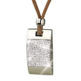 Crystal Tablet Dark Caramel Pendant