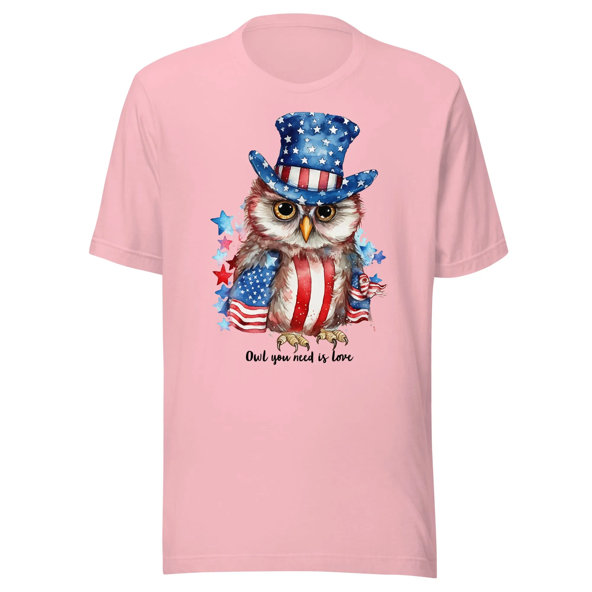 Custom Patriotic Owl For Owl Lovers, Bird Lovers, Night Lovers Tshirt