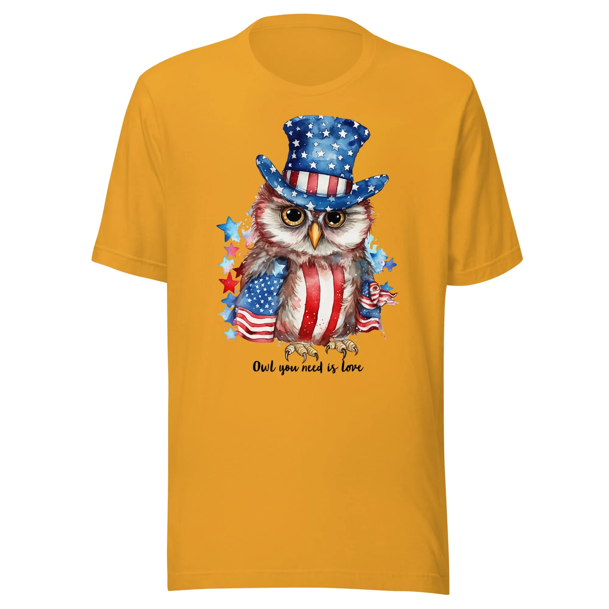 Custom Patriotic Owl For Owl Lovers, Bird Lovers, Night Lovers Tshirt