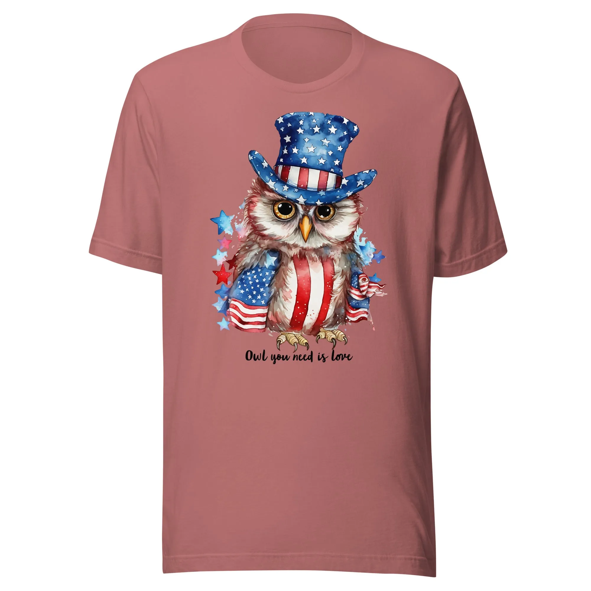 Custom Patriotic Owl For Owl Lovers, Bird Lovers, Night Lovers Tshirt