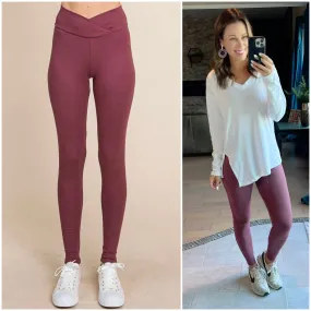 Dark Red Bean Surplus High Waist Leggings