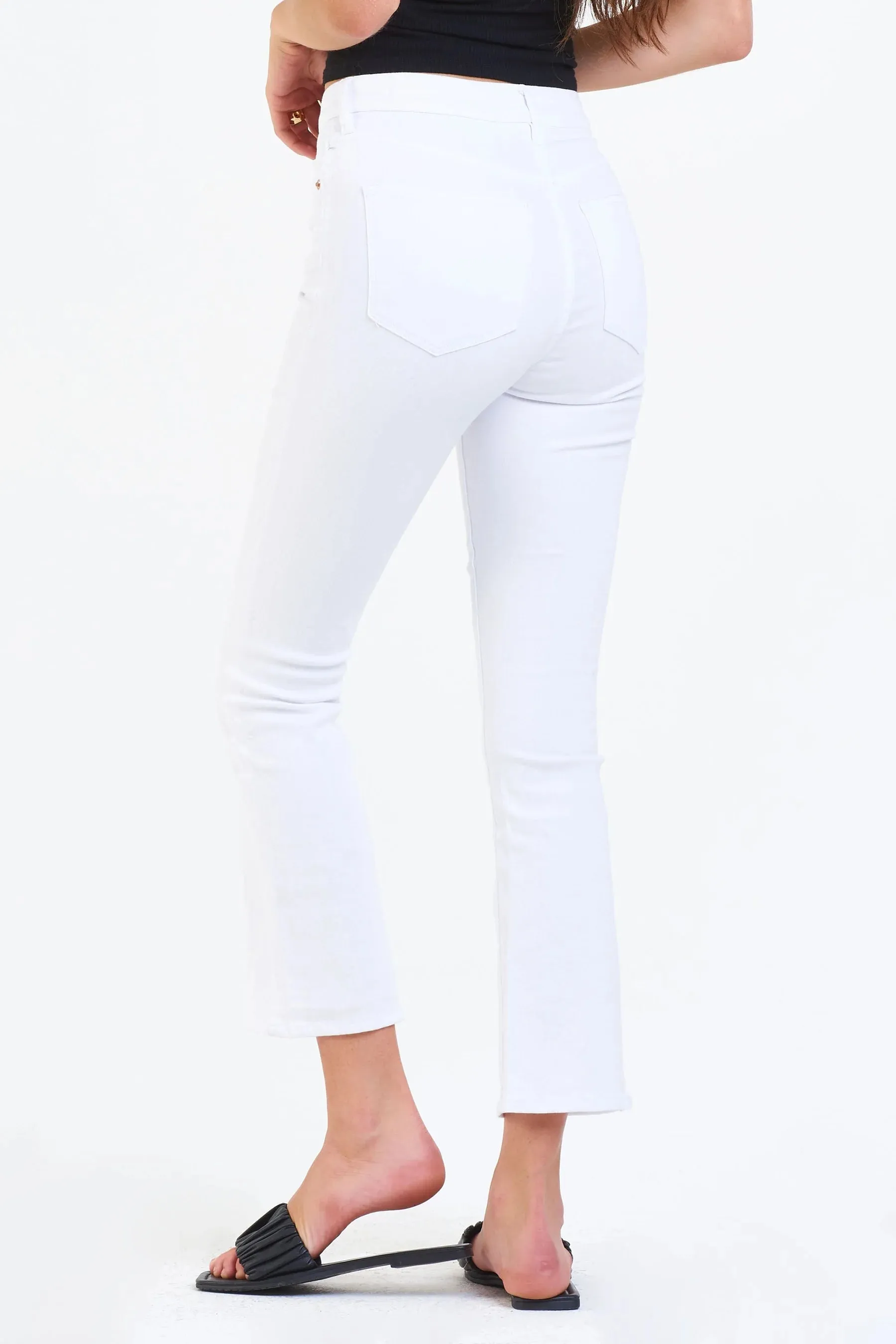 Dear John Denim Jeanne Super High Rise Cropped Flare Jeans Optic White