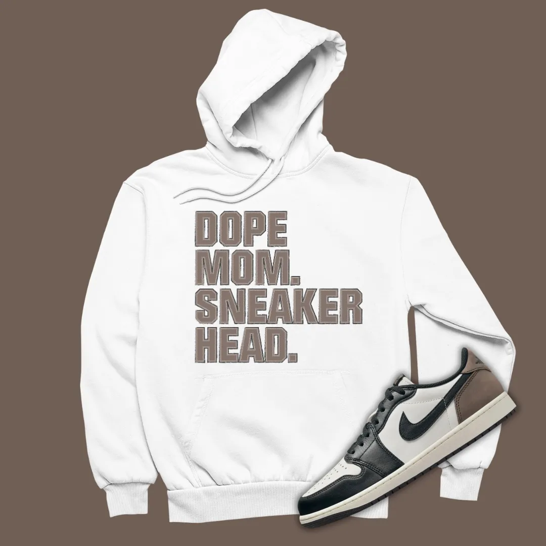 Dope Mom Sneakerhead Hoodie Matching Jordan 1 Low OG Mocha