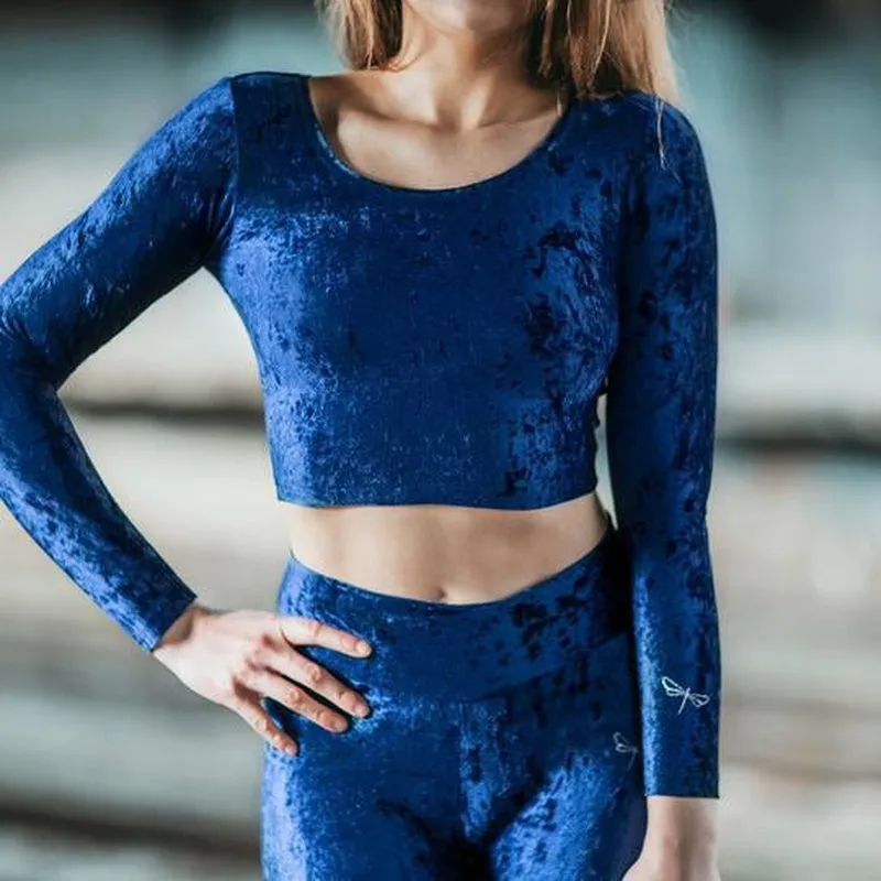 Dragonfly Pavi Crop Top - Velvet Blue