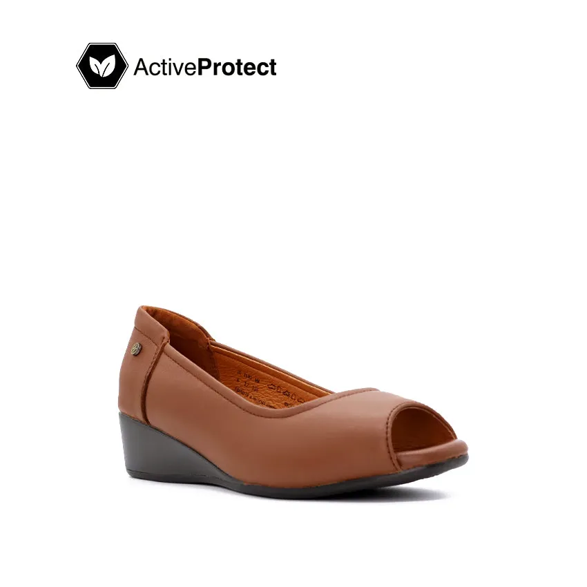 Stylish Tan Leather Peep Toe Womens Shoes for All Occasions