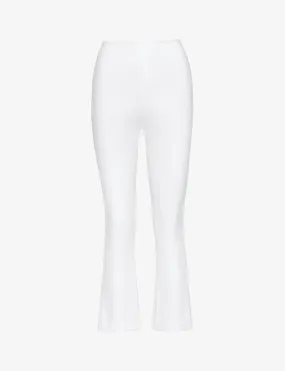 FAUX LEATHER CROP FLARE LEGGING (WHITE) - COMMANDO