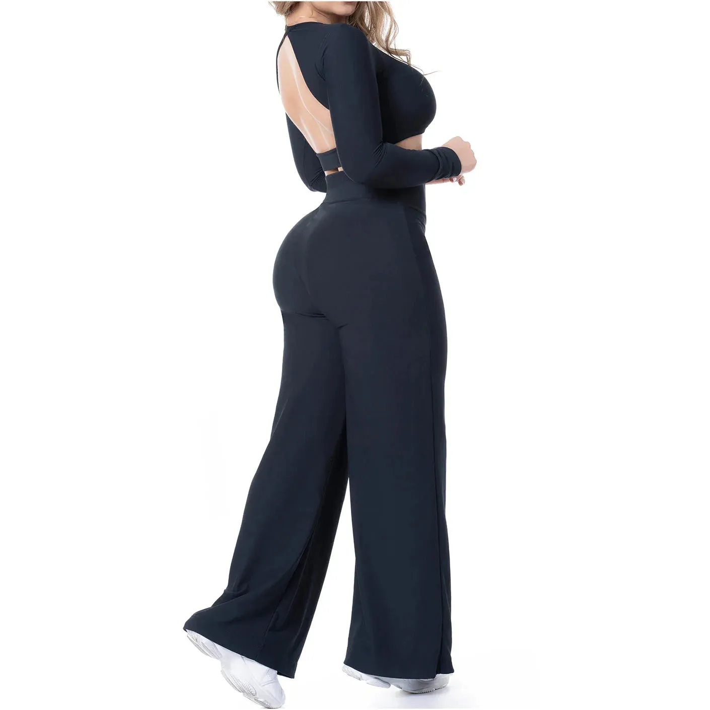 FLEXMEE 950102 | LEGGINGS DE MUJER CON CINTURA ALTA Y CONTROL DE BARRIGA EN TEJIDO ACANALADO