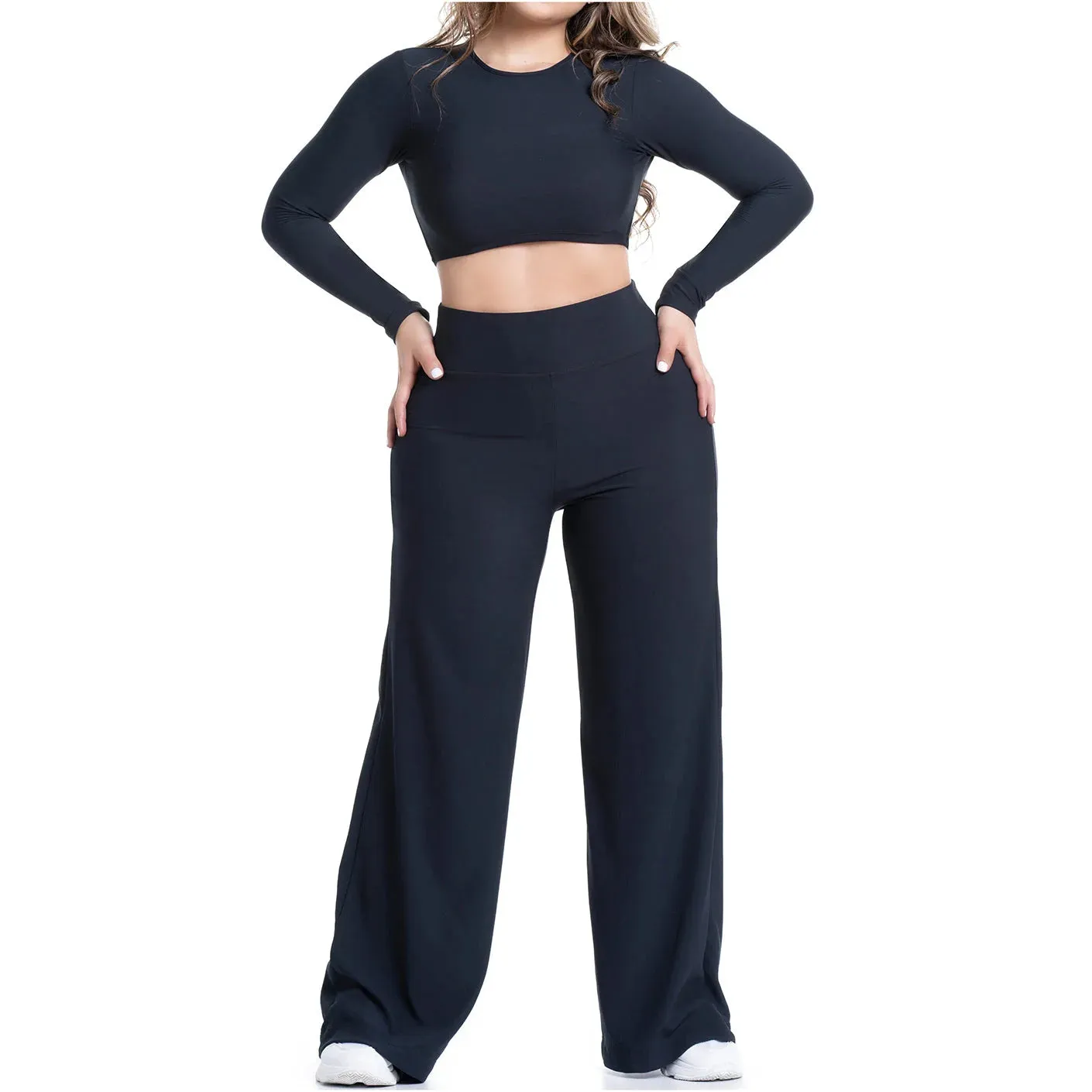 FLEXMEE 950102 | LEGGINGS DE MUJER CON CINTURA ALTA Y CONTROL DE BARRIGA EN TEJIDO ACANALADO