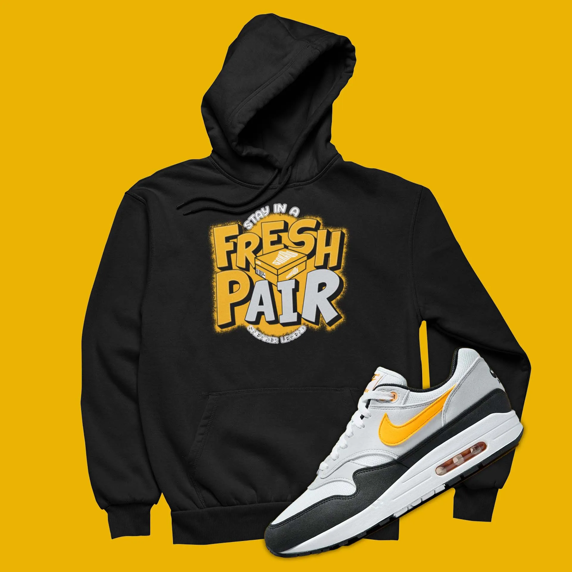 Fresh Pair Hoodie To Match Air Max 1 White University Gold