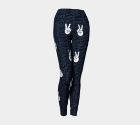 Greek Key Peace Signs Yoga Leggings