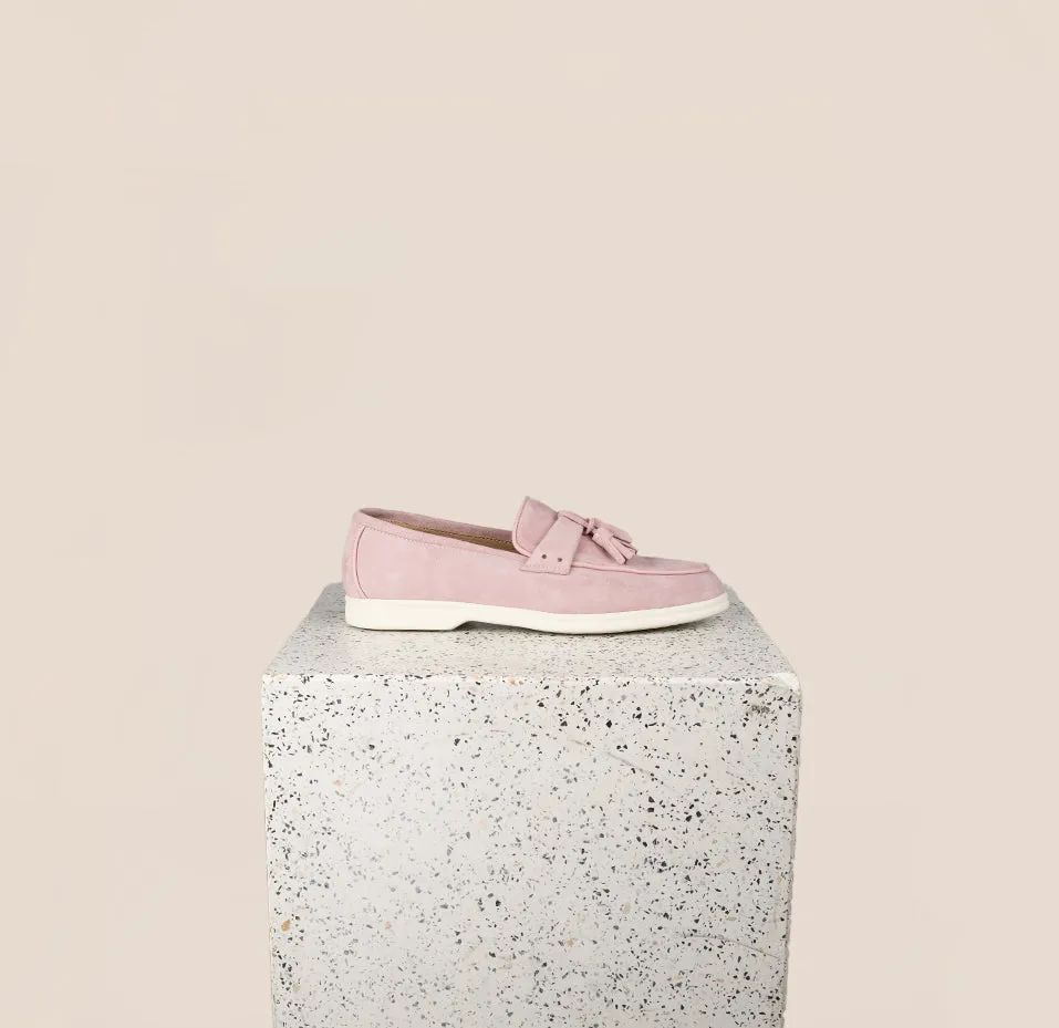 Lisa Tassels Sneaker Loafer - Peony Suede