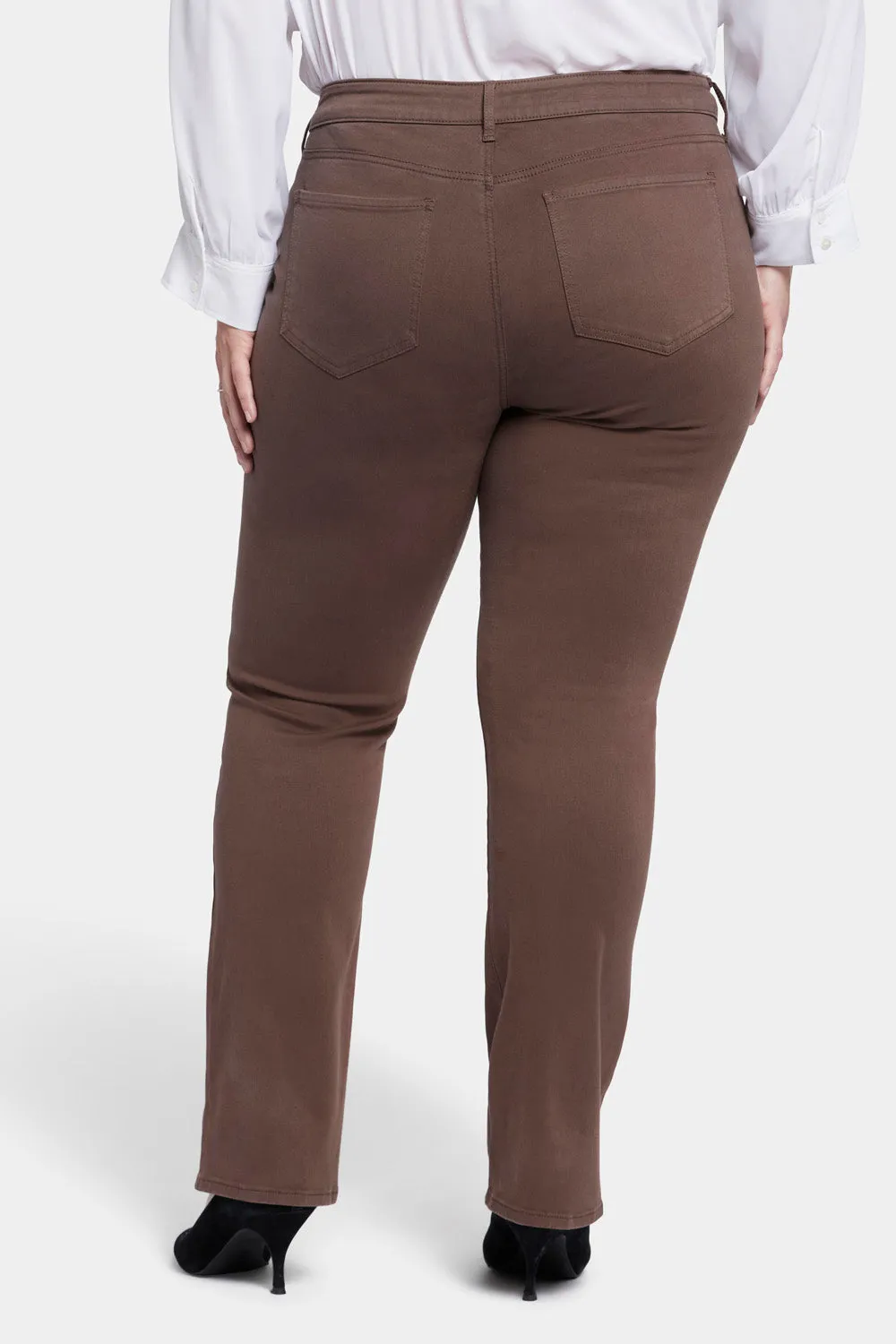 Marilyn Straight Jeans In Plus Size - Coffee Bean