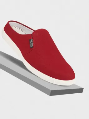 Men Cherry Casual Back Open Canvas Stylish Slip On Shoes