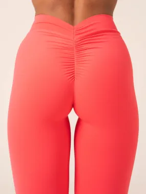 NKD V Scrunch Leggings - Neon Salmon