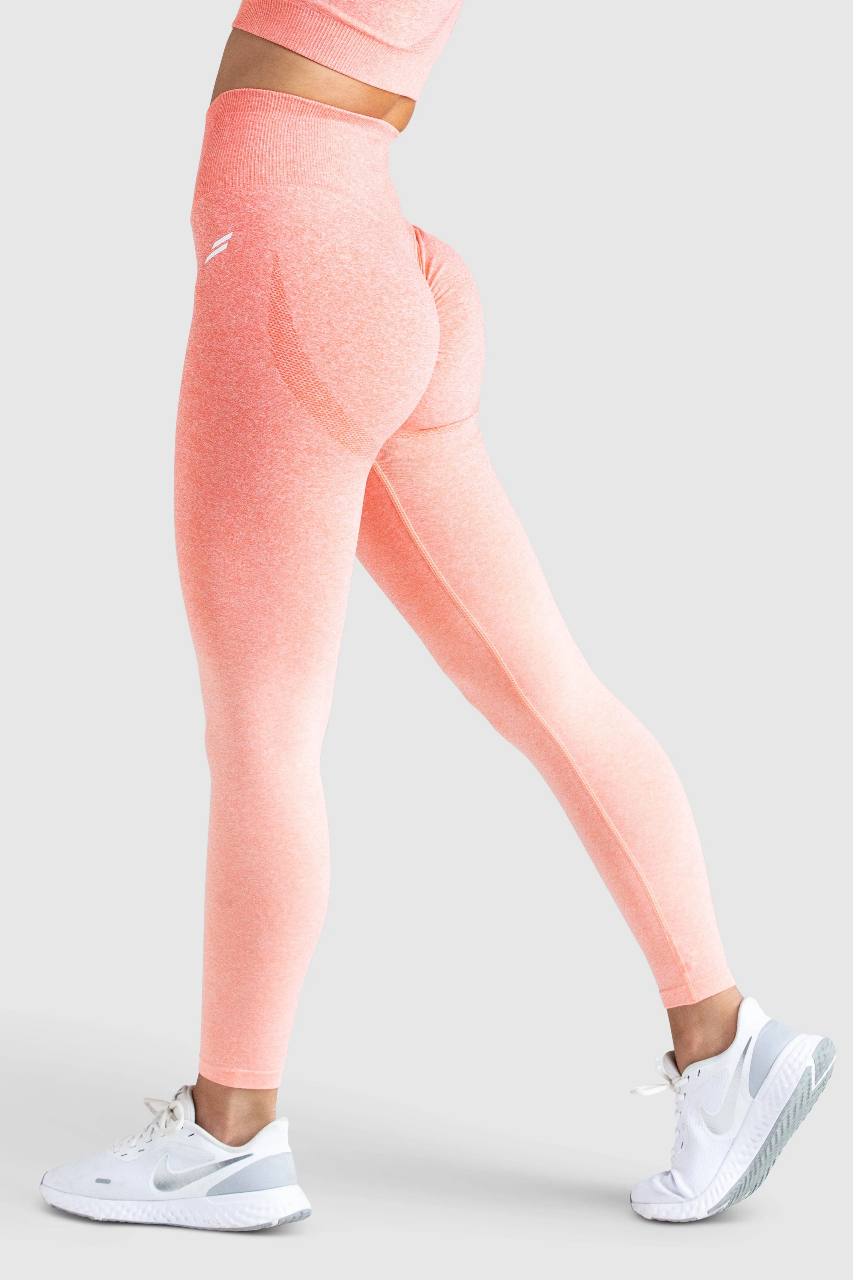 Ombre Scrunch Seamless Leggings - Coral