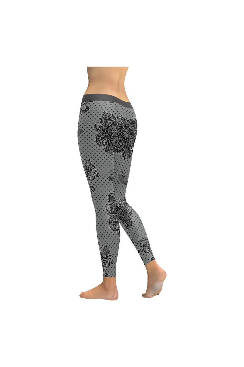 Paisley Hearts Low Rise Leggings (Invisible Stitch)