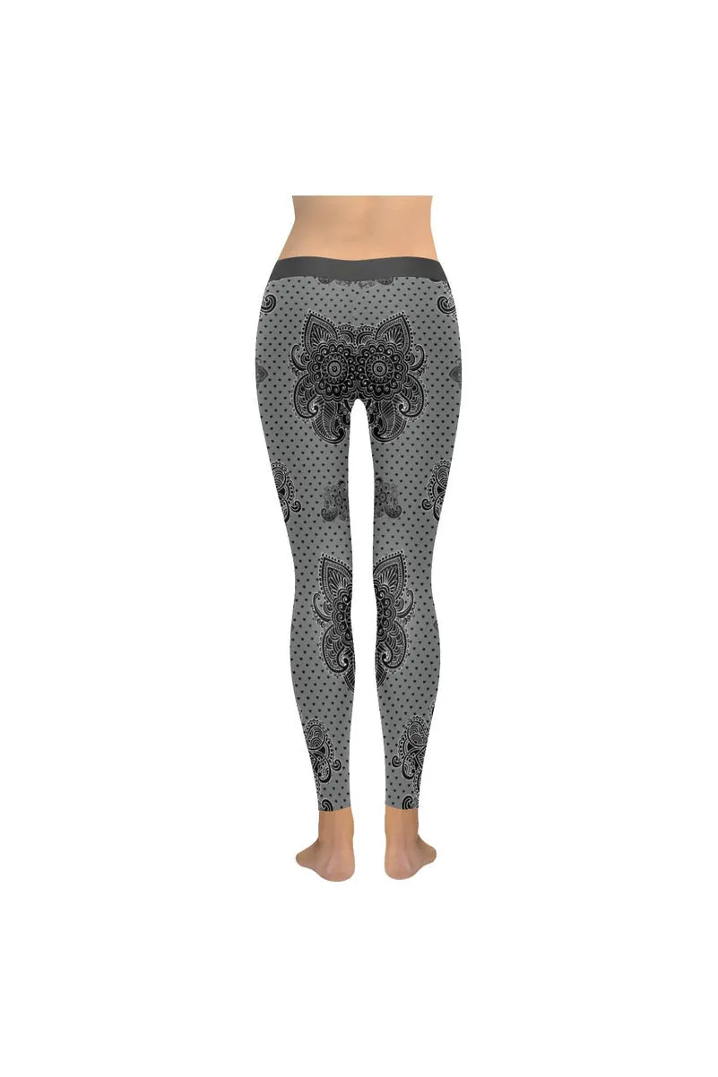 Paisley Hearts Low Rise Leggings (Invisible Stitch)