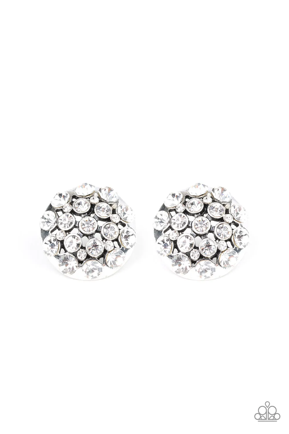 Paparazzi Accessories - Hollywood Drama - White Earrings