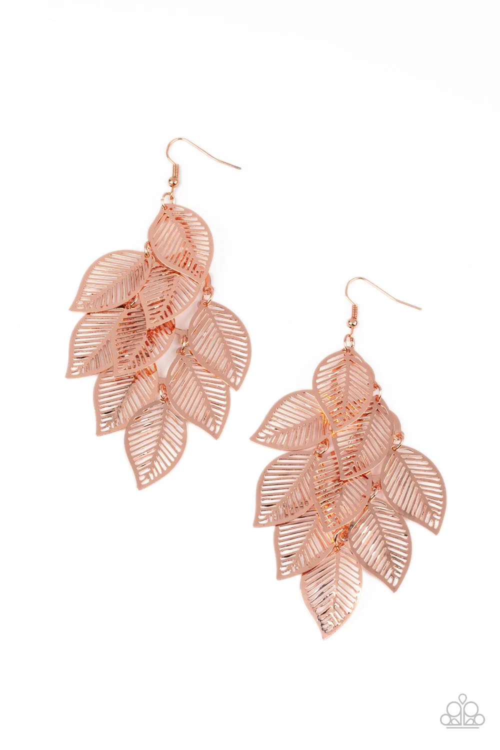 Paparazzi Accessories - Limitlessly Leafy - Copper Earrings