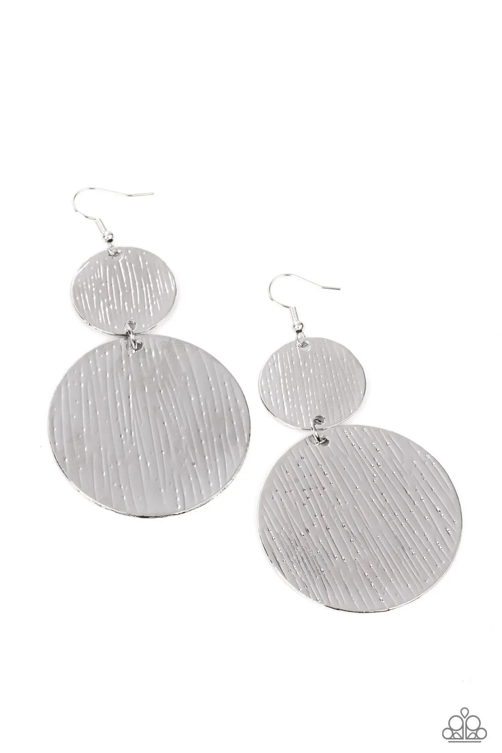 Paparazzi Accessories - Status Cymbal - Silver Earrings