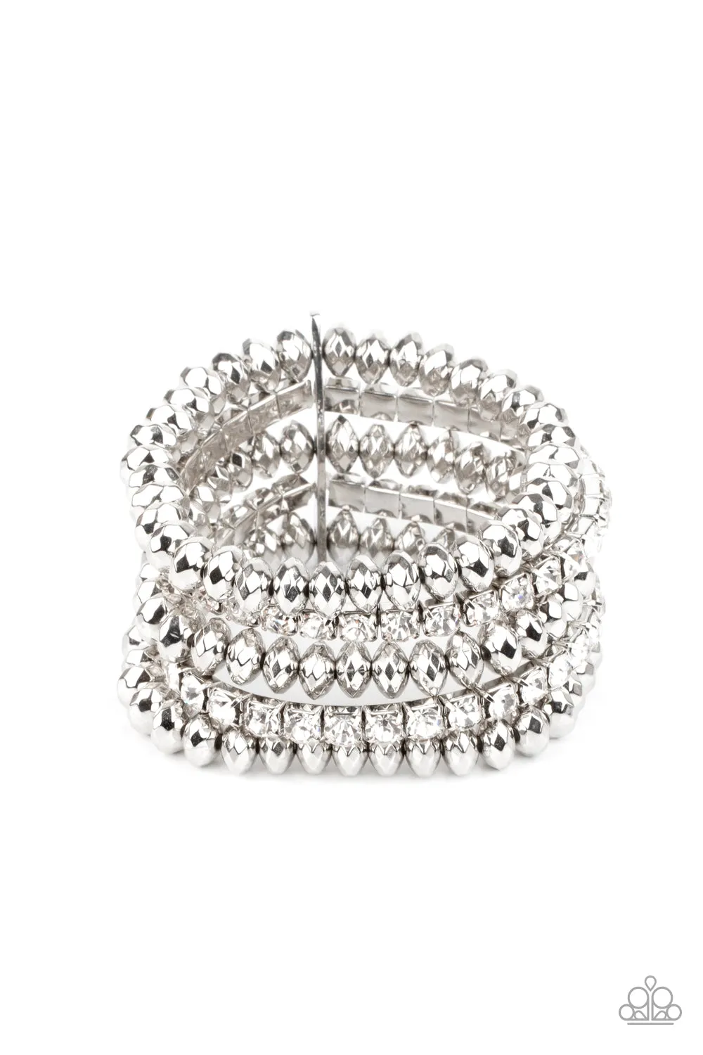 Paparazzi Best of LUXE - White Bracelet March 2021 Life Of the Party Bracelet