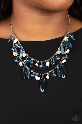 Paparazzi Candlelit Cabana - Blue Fringe Necklace