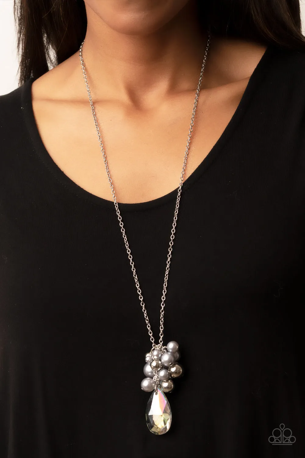 Paparazzi Drip Drop Dazzle - Silver Necklace