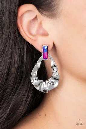 Paparazzi Metro Meltdown Pink Post Earrings