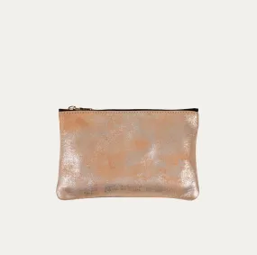 Pauly Pouch Organizer | Blush Metallic Leather   Gold Hardware