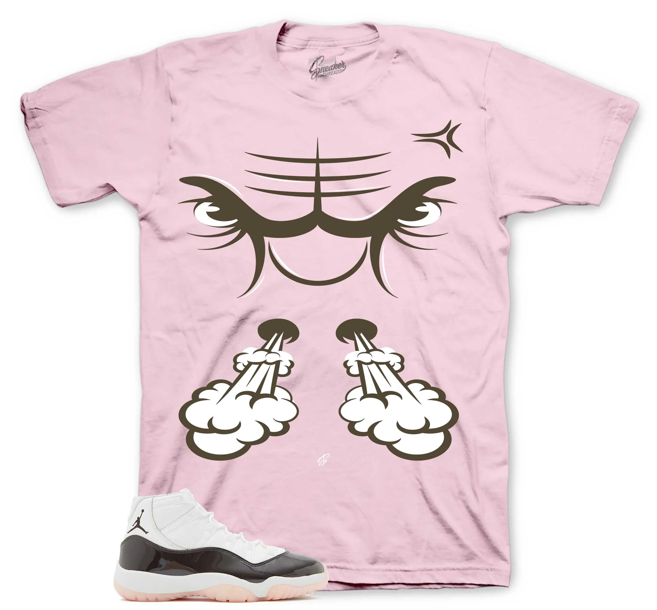 Retro 11 Neapolitan Shirt - Raging Face - Pink