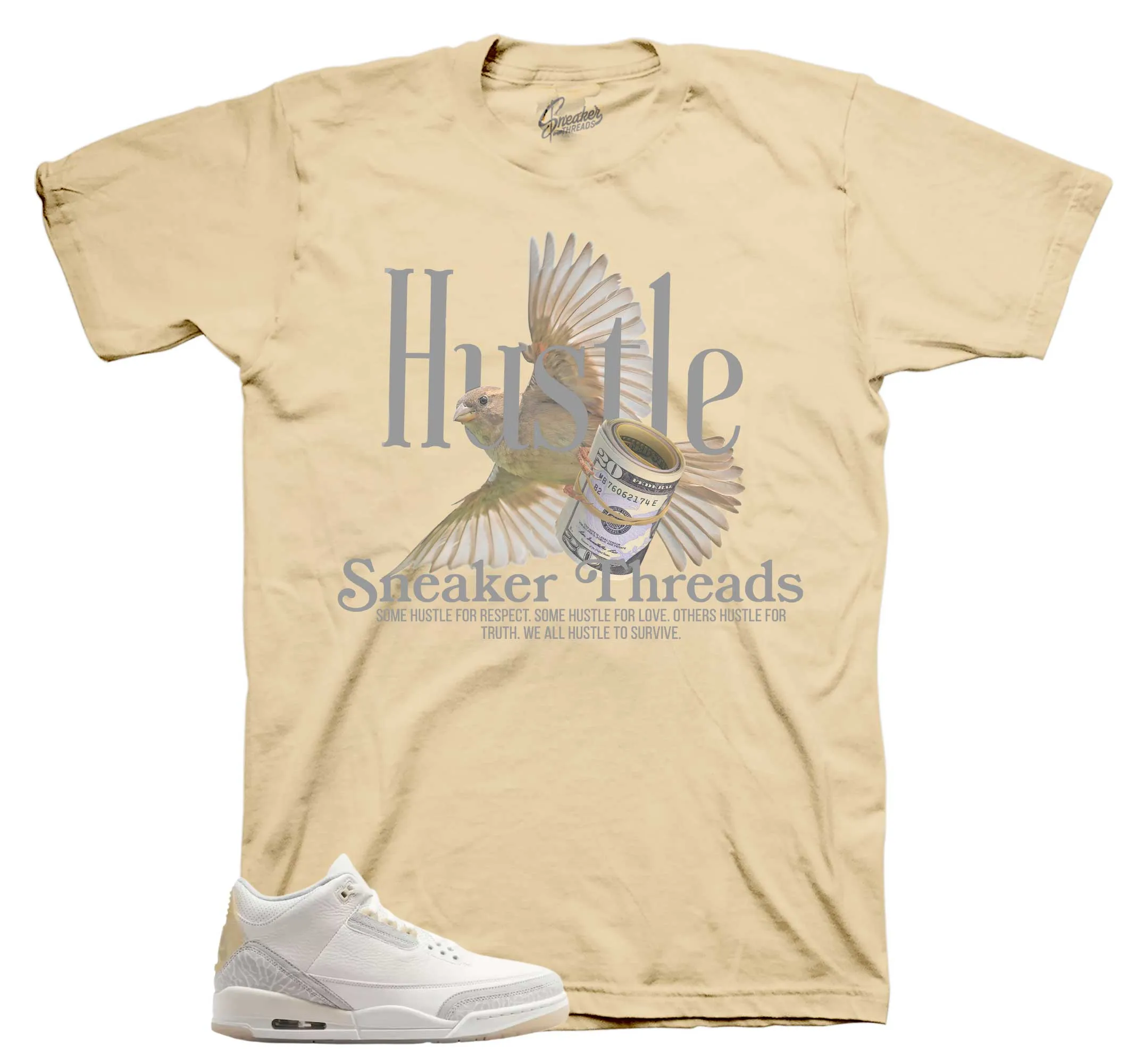 Retro 3 Craft Ivory Fly Hustle Shirt