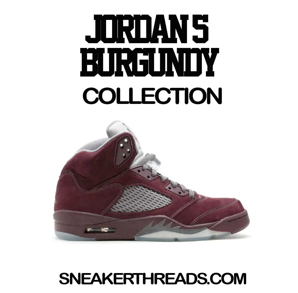 Retro 5 Burgundy Shirt - Talent & Hustle - Charcoal