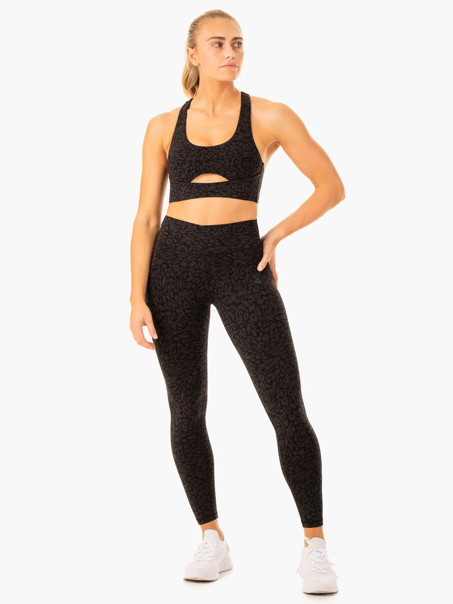 Rotation High Waisted Scrunch Leggings - Black Leopard